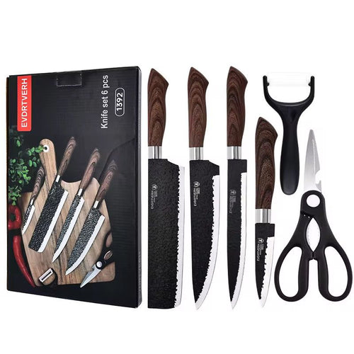 Coffret Premium : 4 Couteaux de Chef + Ciseaux et Épulseur – La Cuisine Professionnelle à Votre Portée !