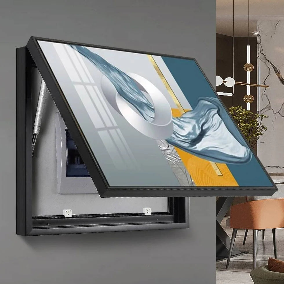 🌻 Cache-Boîte Décoratif avec Tableau Pivotant – L’Art de Cacher avec Élégance