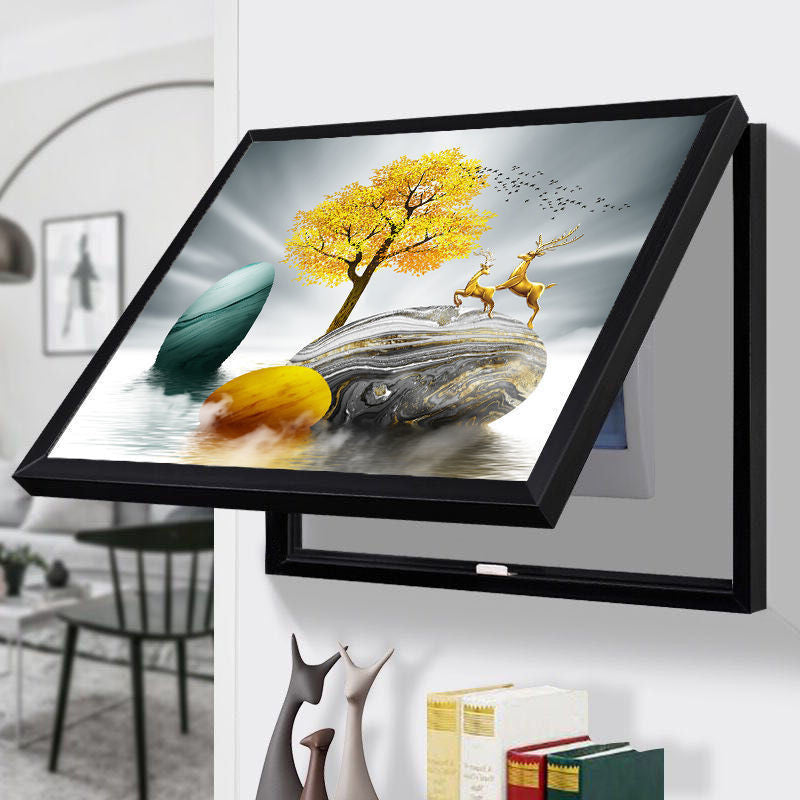 🌻 Cache-Boîte Décoratif avec Tableau Pivotant – L’Art de Cacher avec Élégance